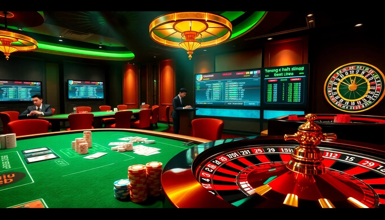 Experience the thrill of online gambling at trang chu 32win with a modern casino interface featuring poker and roulette.