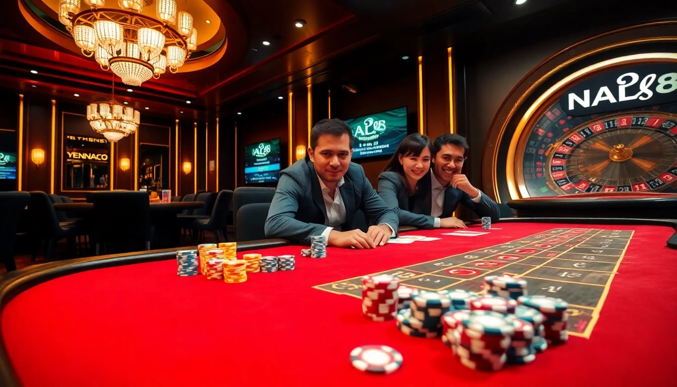 Experience top-tier gameplay at Nhà cái ABC8's vibrant casino tables with poker and roulette.