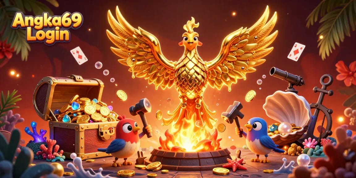 Win big with Angka69 Login in this vibrant, captivating casino adventure illustration.