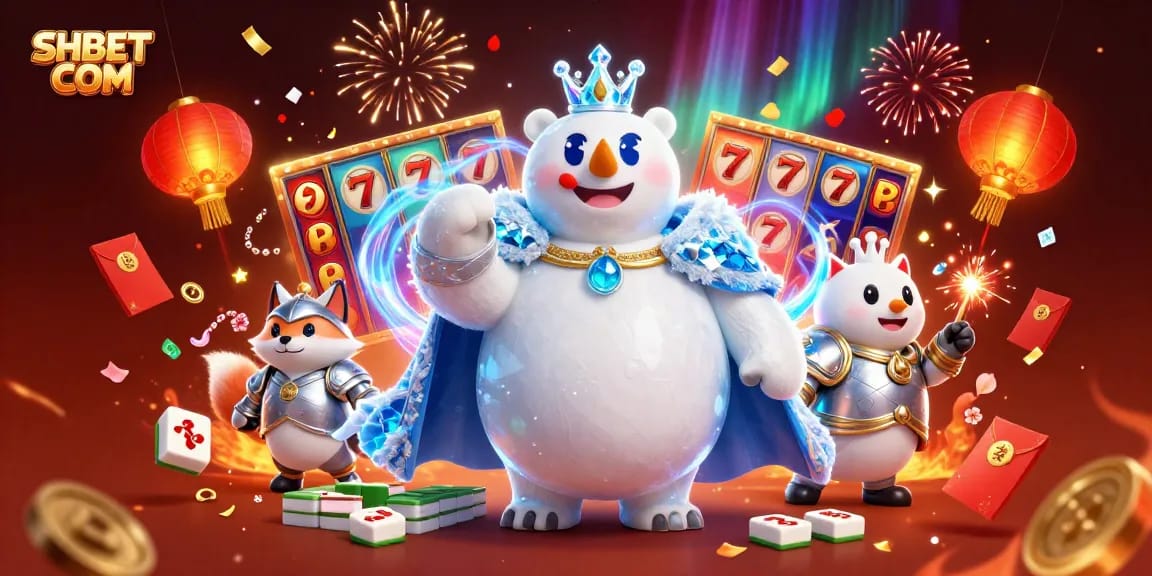 Experience thrilling gameplay at SHBET COM with vibrant slot reels and festive characters.