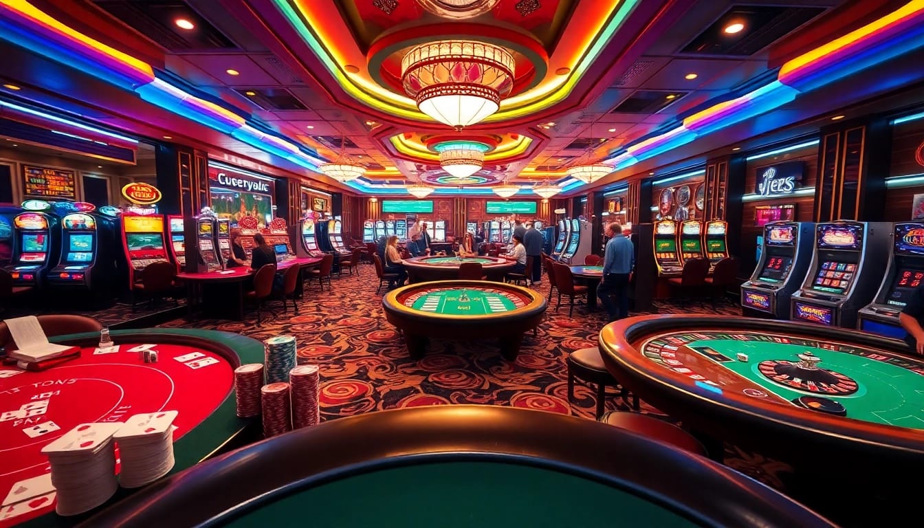 Experience the thrill of gambling at J88 with vibrant casino tables and eager players.