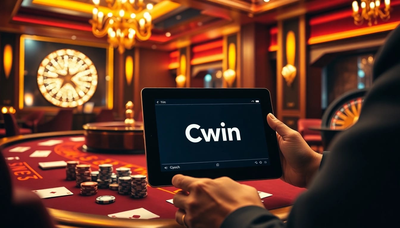 Experience the thrill of Cwin at a luxurious casino with exciting poker action and strategic gameplay.