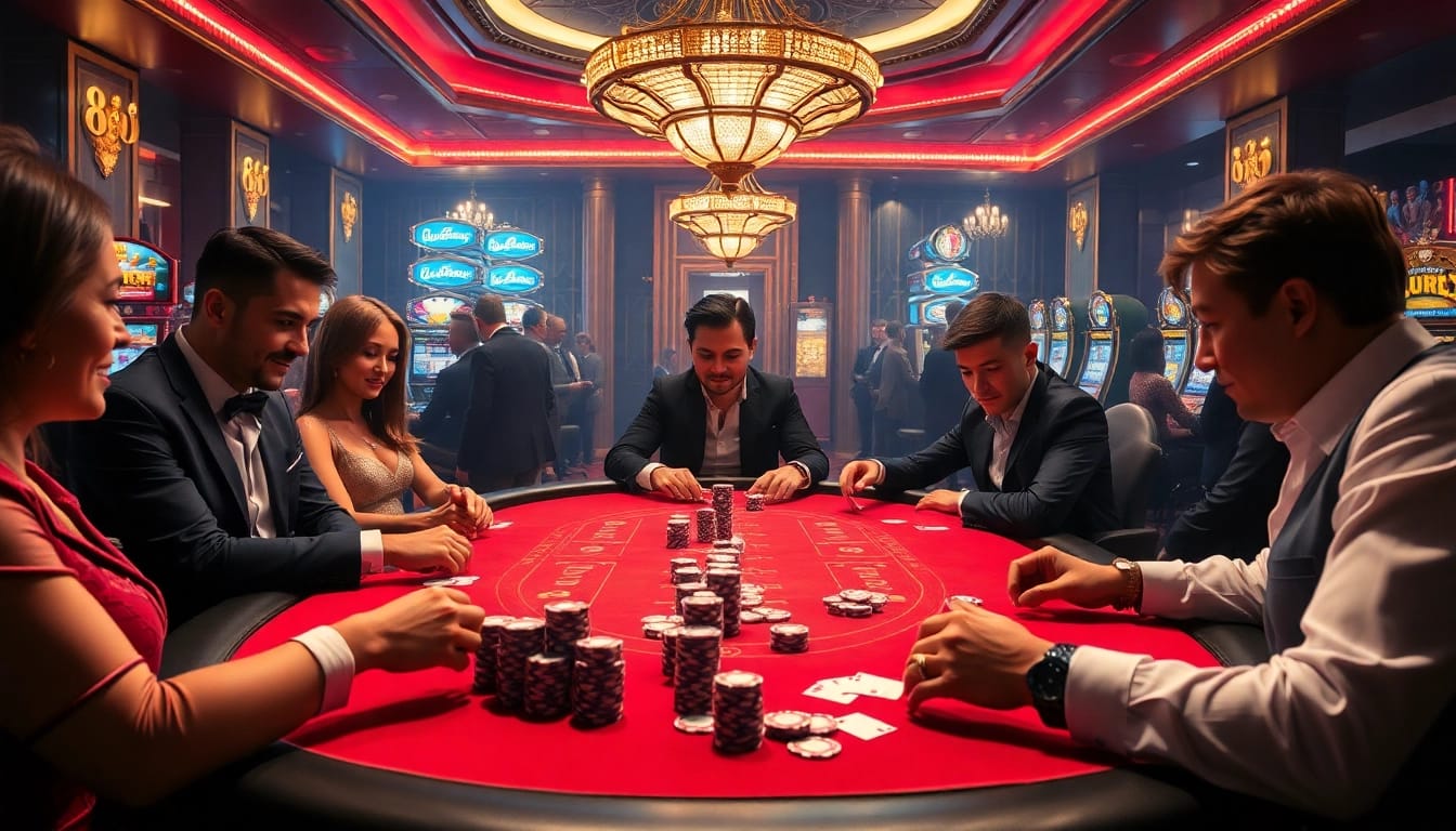 Experience luxury gaming at 88i nhà cái with professional poker play and vibrant casino ambiance.