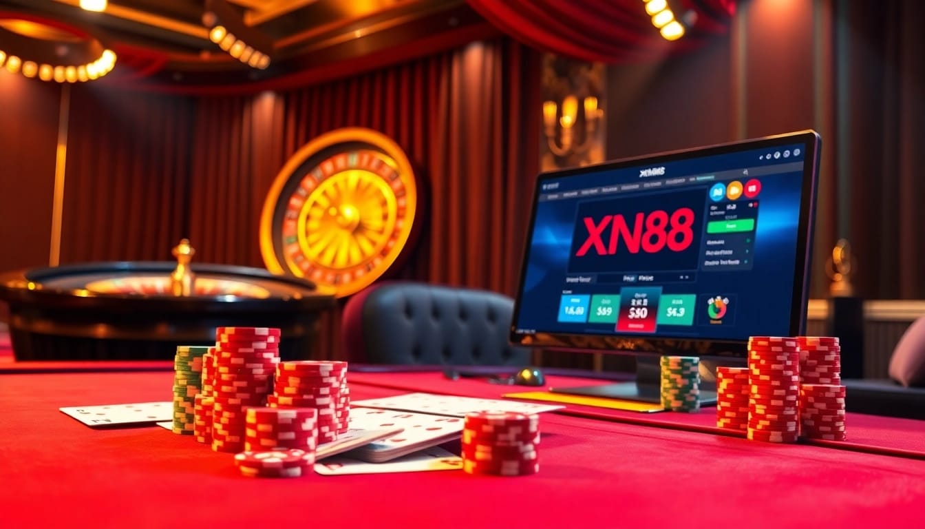 Engaging online casino scene showcasing the xn88 link with vibrant colors and gaming elements.