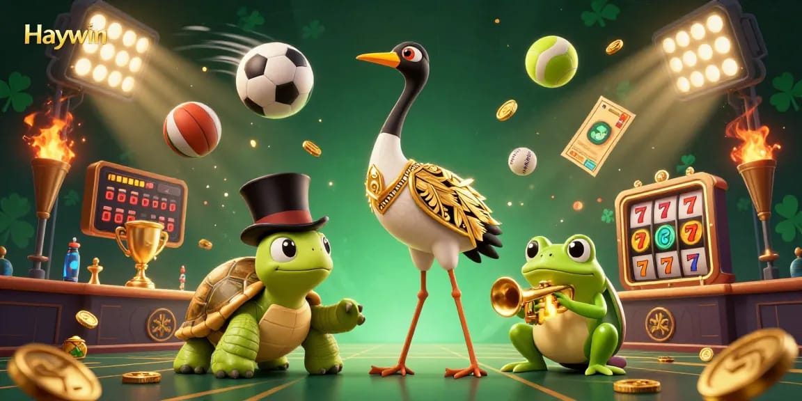 Experience thrilling wins at Haywin with a lively casino scene featuring vibrant characters and dynamic game elements.