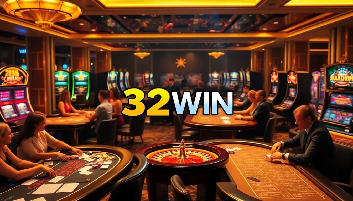 Experience the excitement of 32WIN with vibrant casino tables, slot machines, and engaging gameplay.