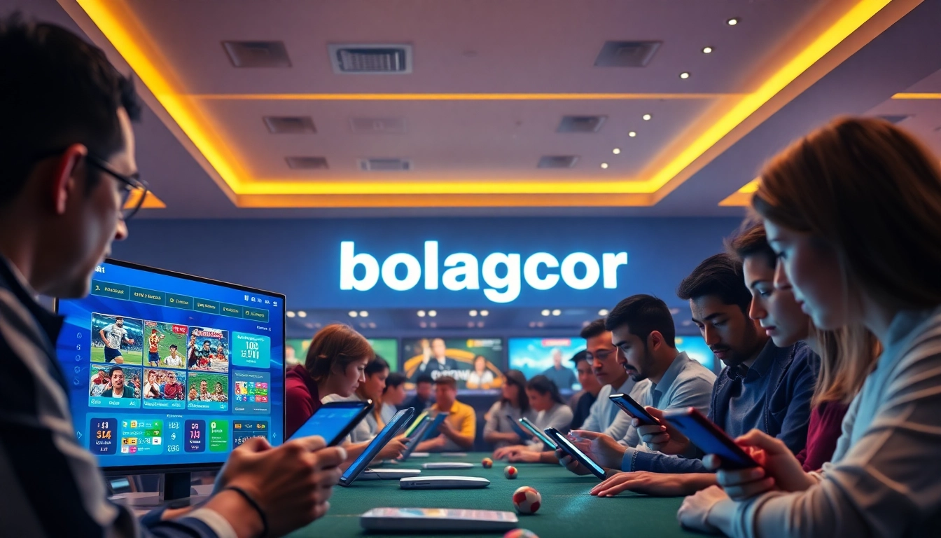 Experience bolagacor online gambling among diverse players enjoying various games in a modern digital setting.