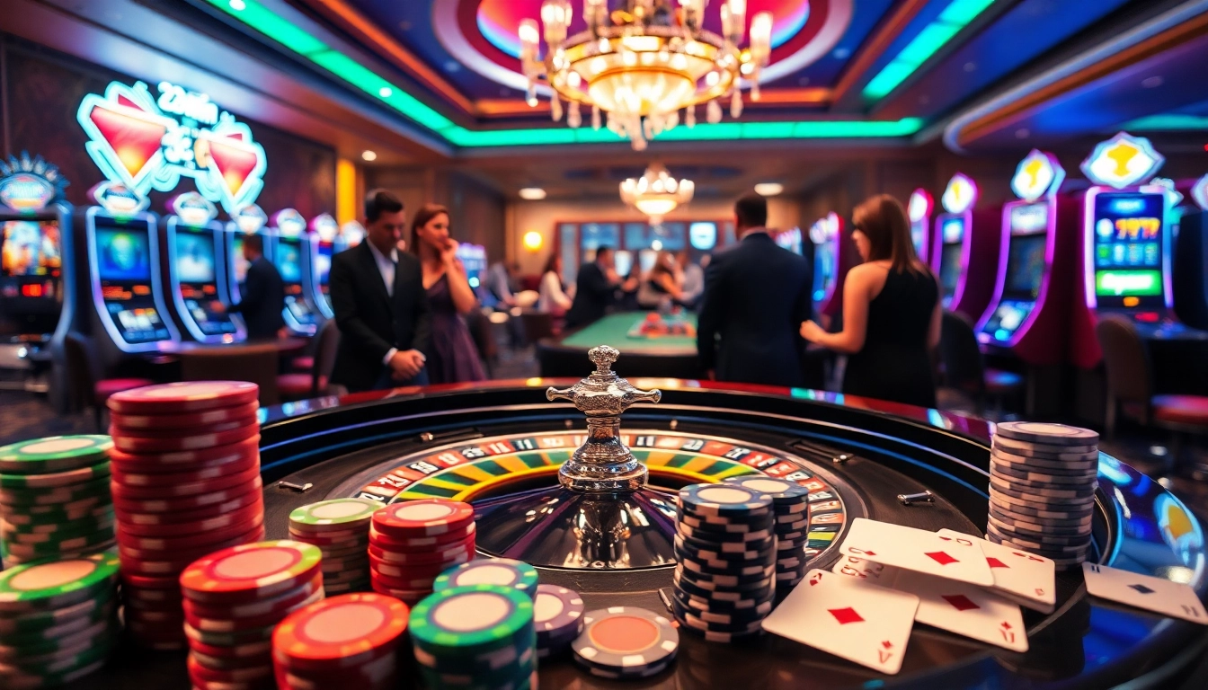 Experience the excitement of 32win with vibrant casino action and luxurious decor.