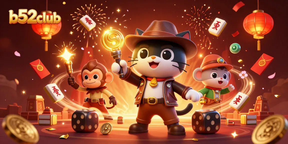B52club engages players in a dynamic casino adventure with vibrant elements and colorful celebrations.
