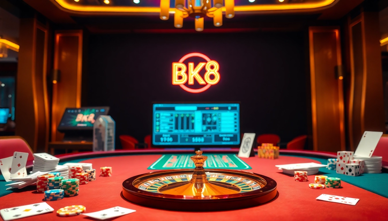 Players enjoying a thrilling BK8 casino experience with vibrant tables and exciting games.