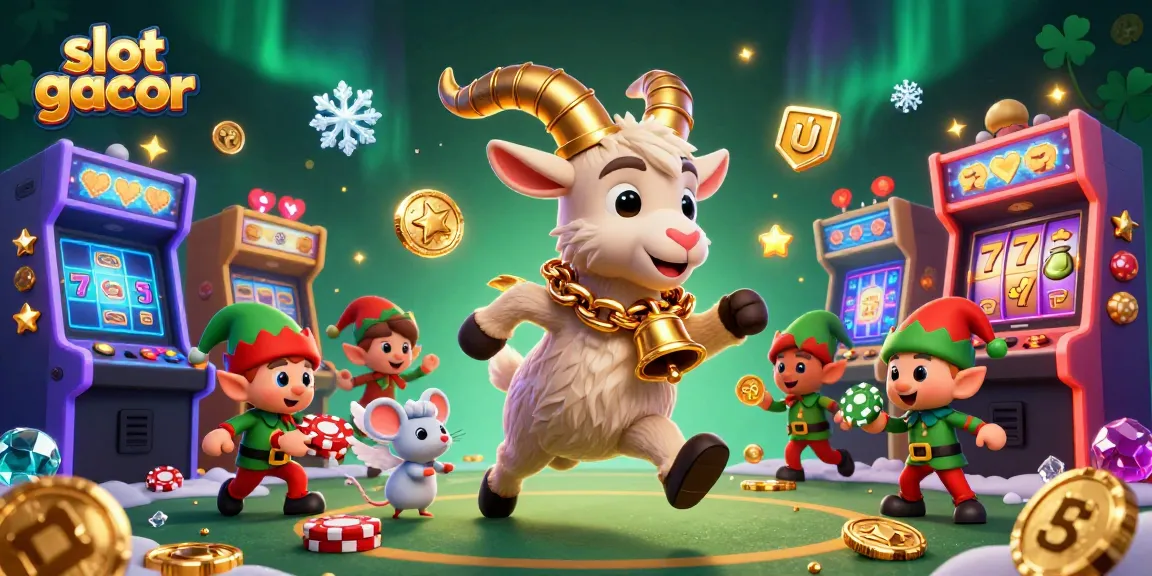 Slot gacor: ilustrasi kasino dengan karakter lucu mencuri chip dan mesin slot berwarna-warni.