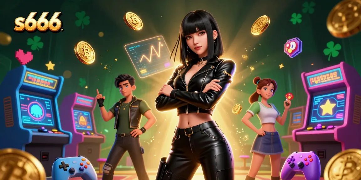 Experience winning moments at s666 with our vibrant casino-themed illustration showcasing action-packed gaming.