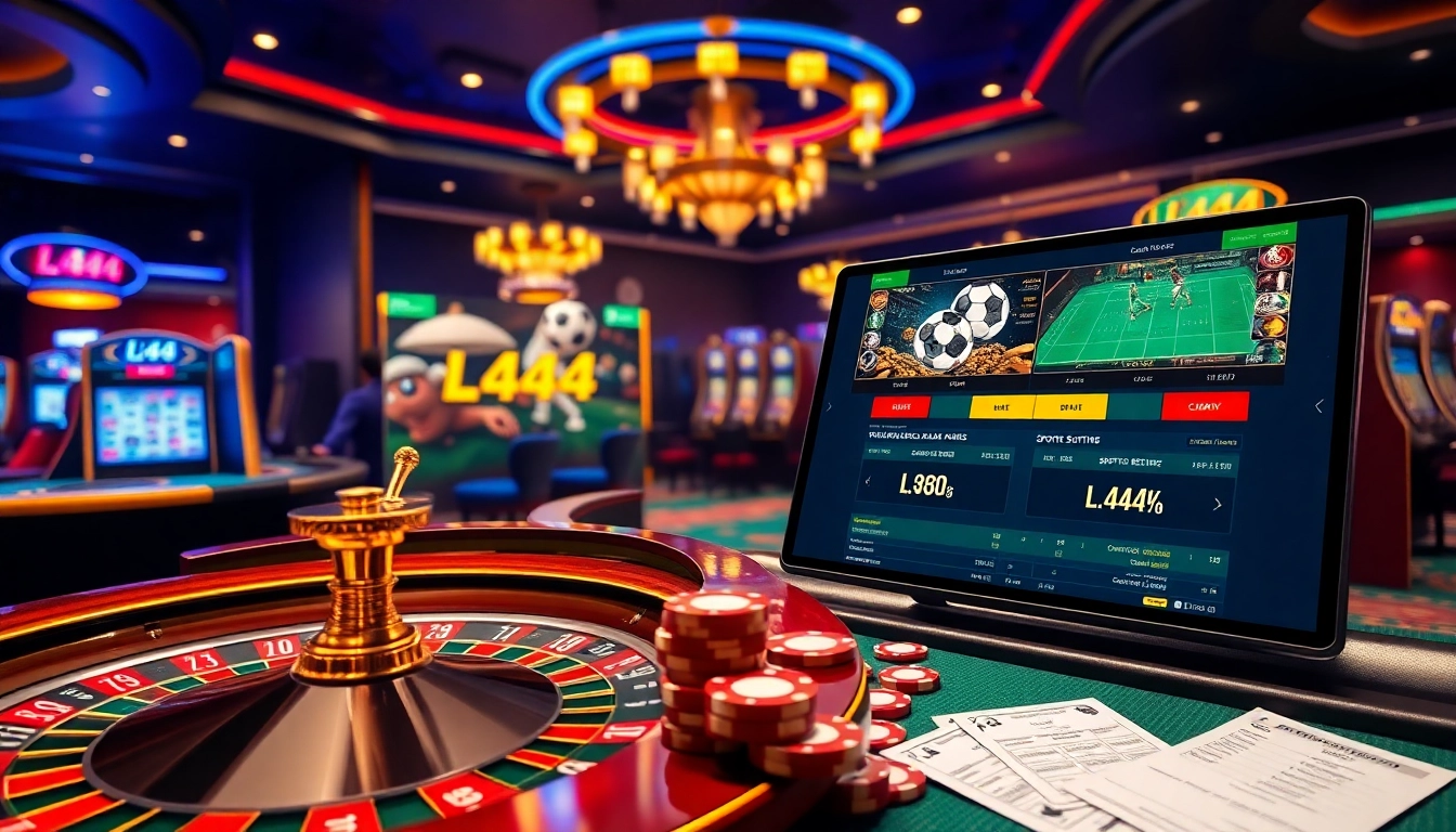 Experience thrilling gaming action at L444 with vibrant casino visuals and immersive betting options.