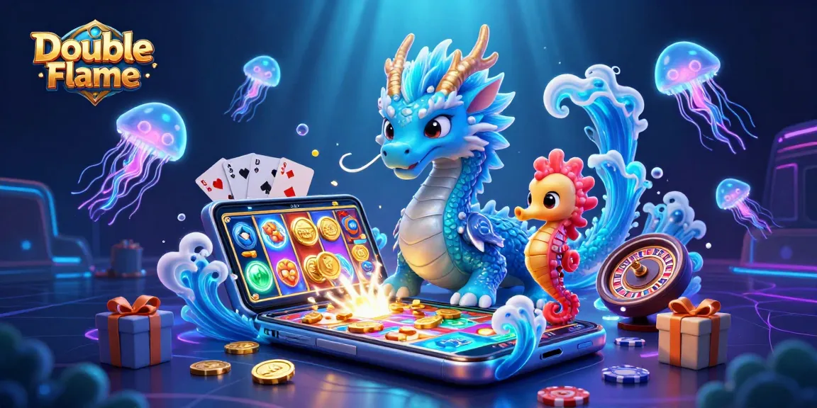 Engage with Double Flame as a vibrant 3D scene showcases thrilling slot gameplay excitement.