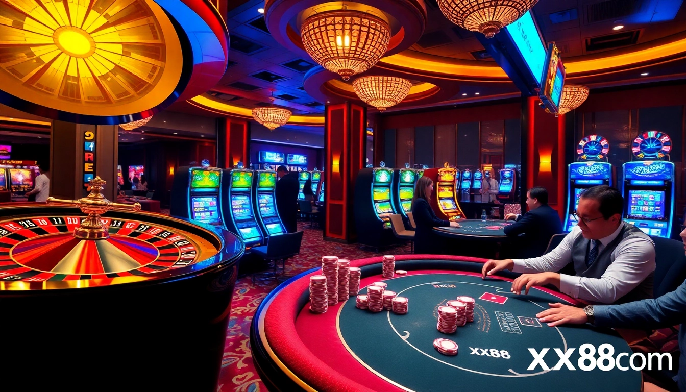 Experience the excitement of gambling at xx88 com with poker games and casino ambiance.