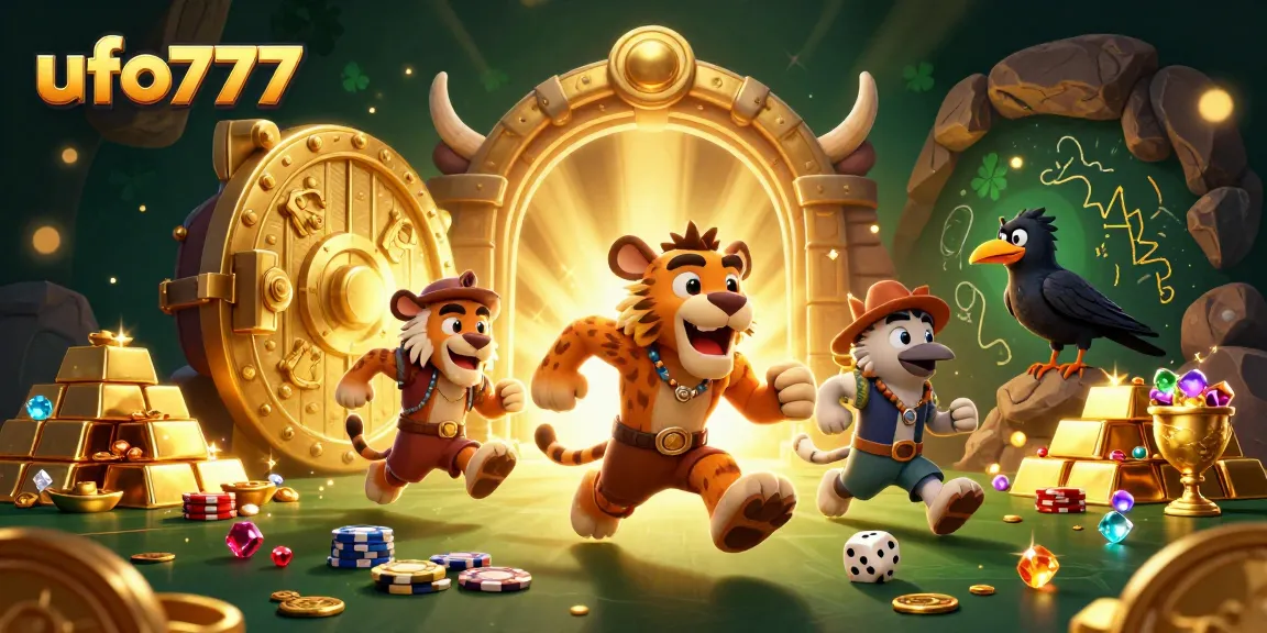 Experience thrilling gaming action at ufo777 with classic stone casino elements in a vibrant digital illustration.