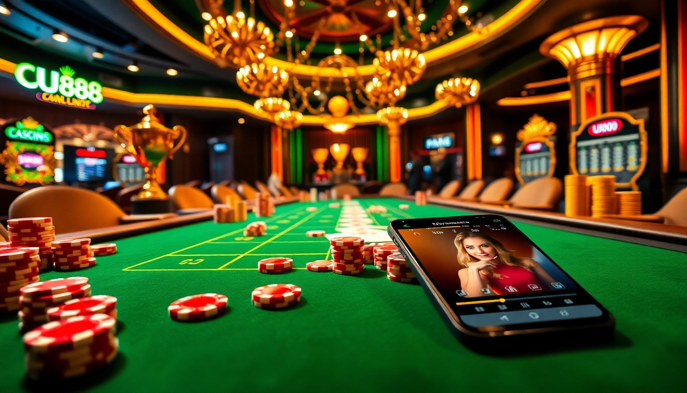 Exciting gaming experience at UU88 with vibrant poker and casino elements.