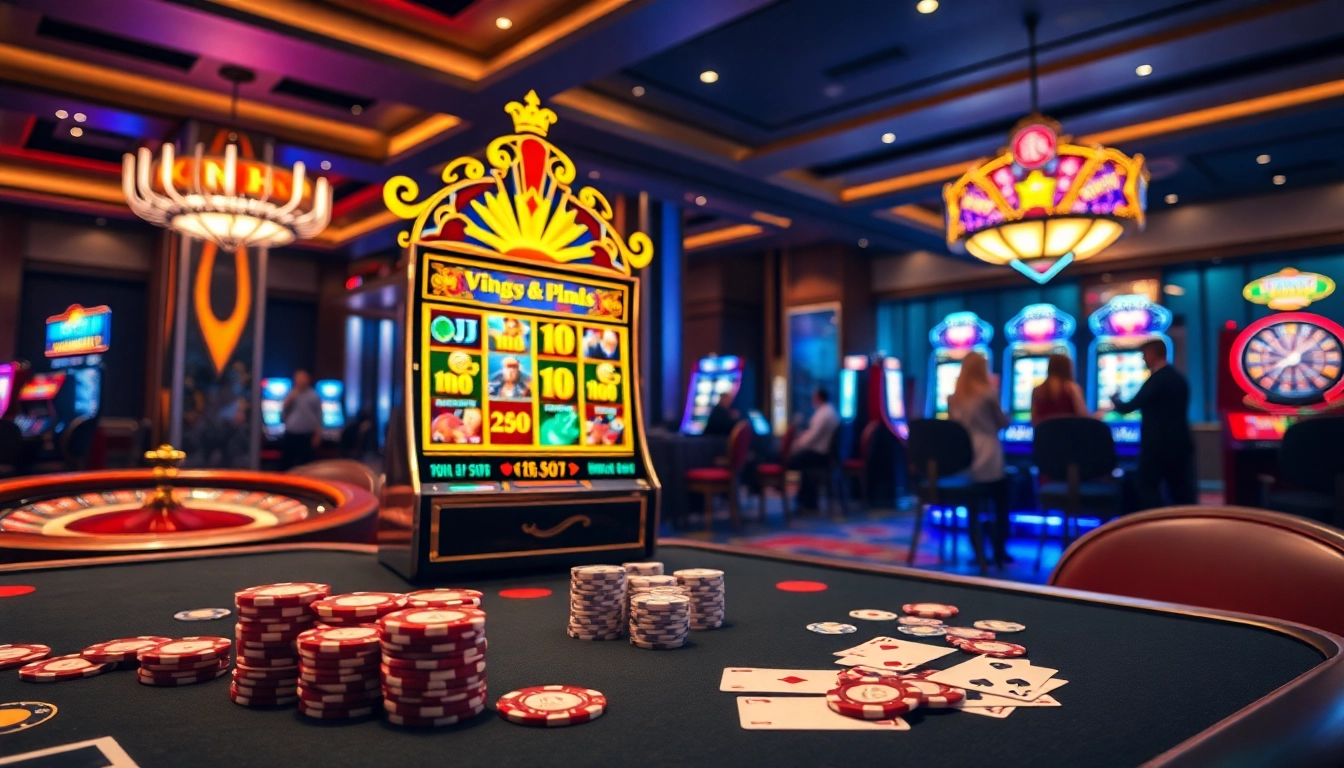 Players celebrating their wins at the nổ hũ slot machine in a vibrant casino atmosphere.