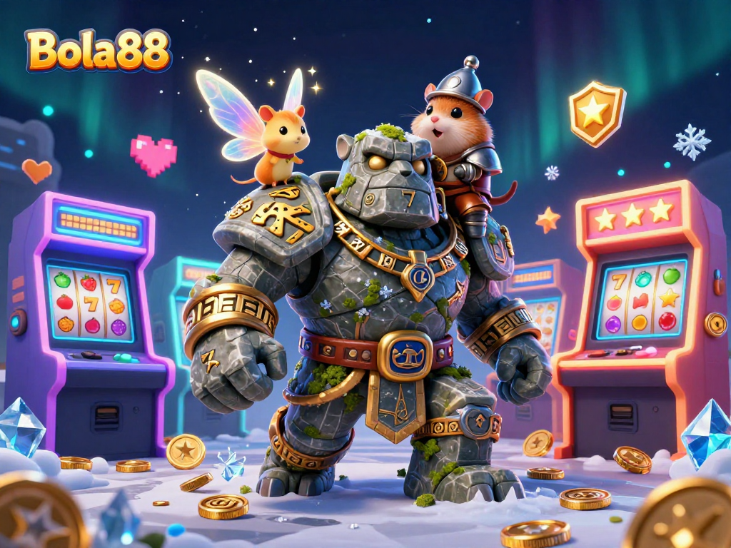 Bola88 menawarkan pengalaman bermain dengan golem kuno dan raja hamster di dunia kasino fantasi yang penuh warna.