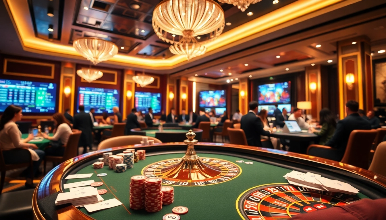 Experience thrilling gameplay at https://kuwinblog.com/, featuring vibrant casino tables and excited players.