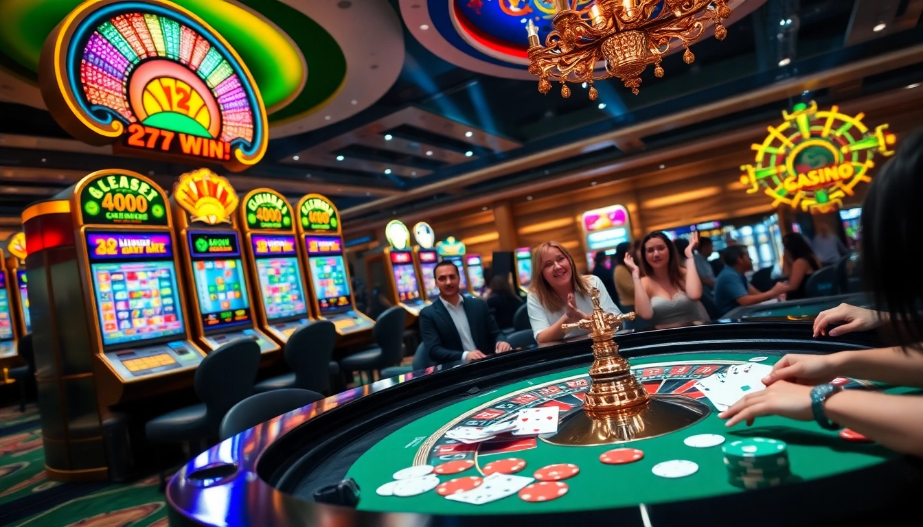 Exciting online gambling experience with 78WIN featuring vibrant slot machines and immersive casino atmosphere.