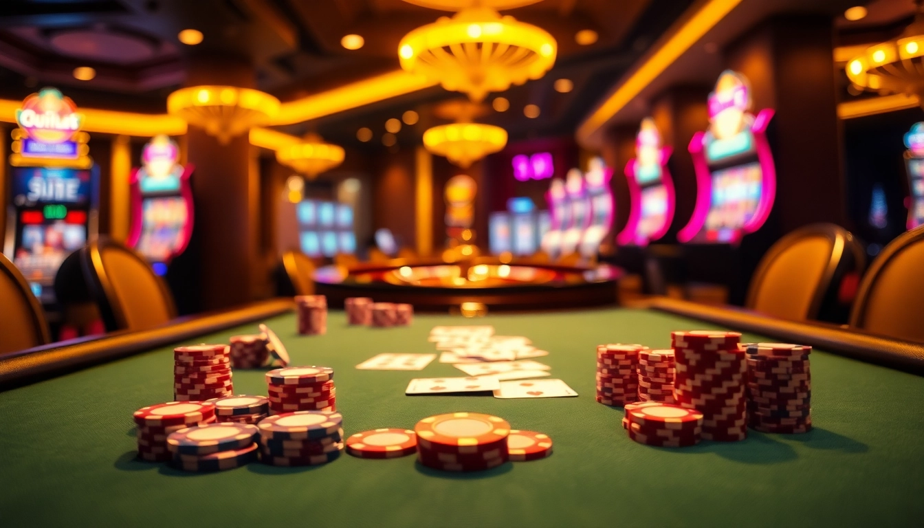 Experience thrilling gambling action with 8Xbet's luxurious poker tables and vibrant casino atmosphere.