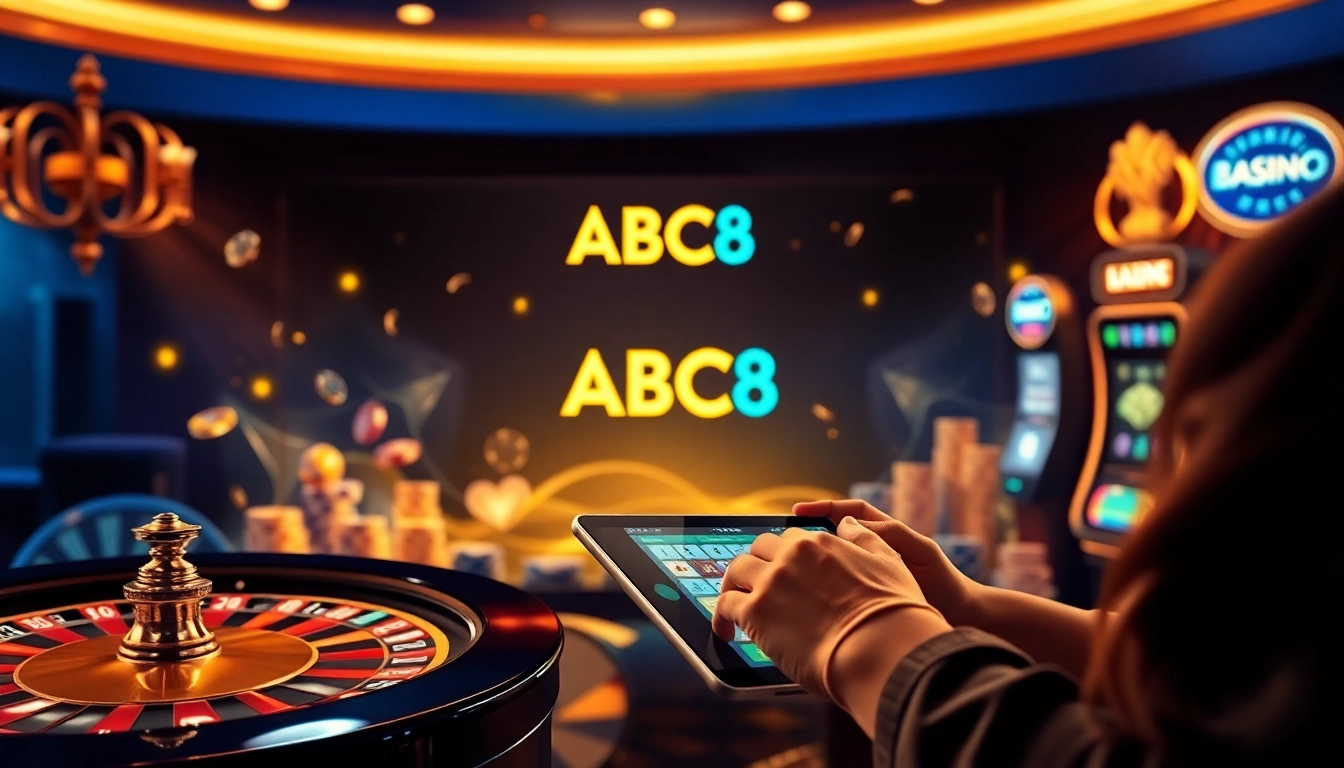 Experience engaging gameplay at ABC8 with roulette and poker in a professional online casino setting.