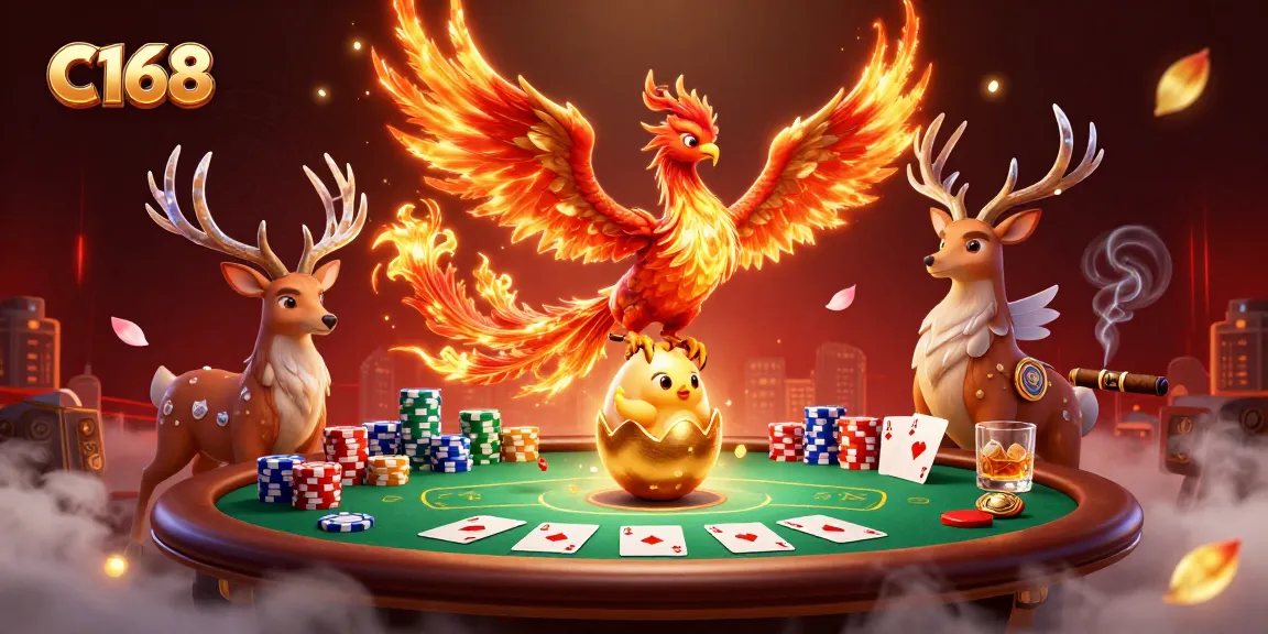Experience thrilling gameplay at C168 with vibrant poker elements and fantasy characters.