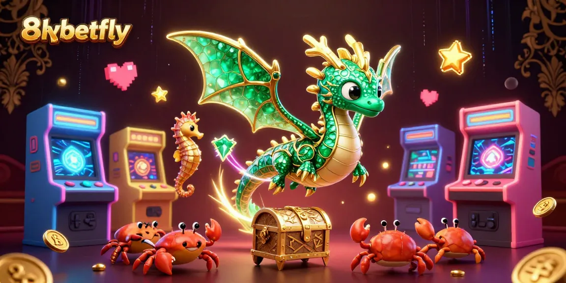Engage with 8xbetfly's thrilling gaming adventure featuring a vibrant sea dragon and treasures.