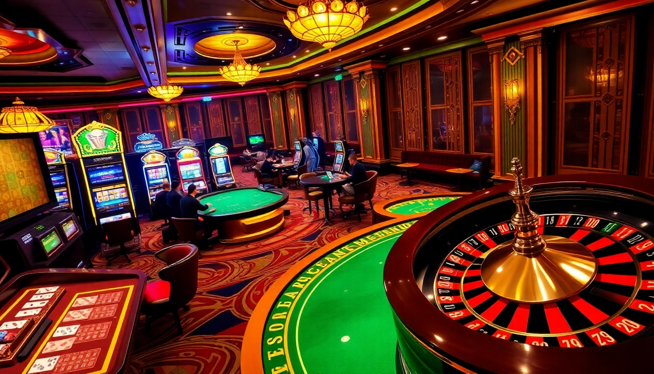 Experience the thrilling action of 79 King at a luxurious casino setting with vibrant gaming tables and excitement.