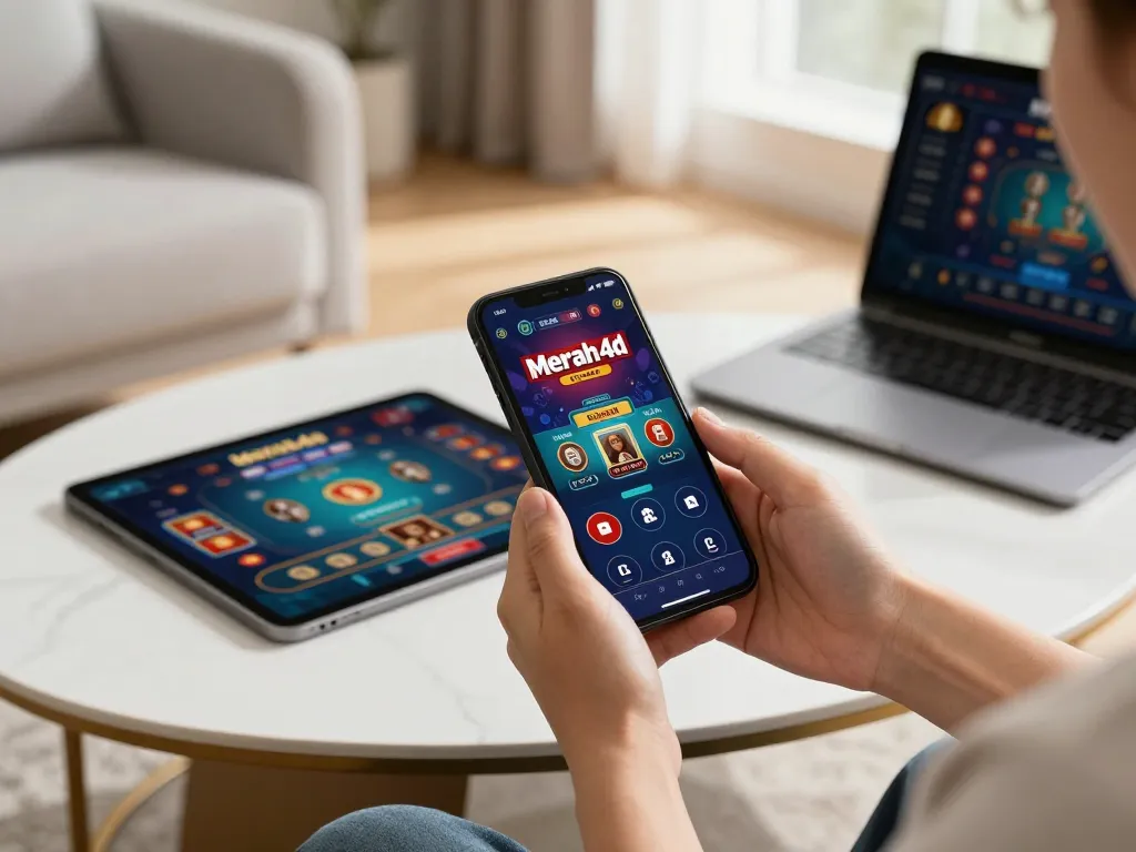 Rasakan permainan dinamis di aplikasi merah4d dalam pengaturan permainan mobile modern