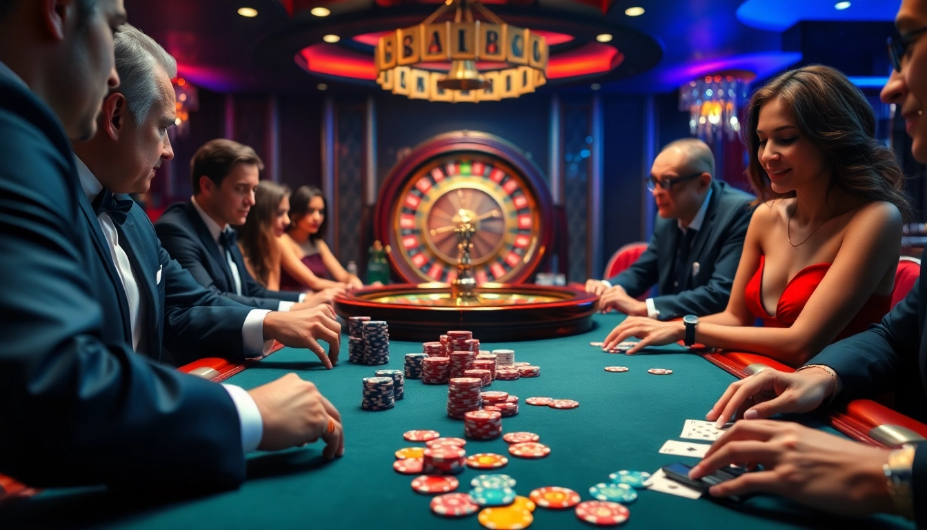 Join the excitement at topclub’s poker table featuring vibrant chips and thrilling gameplay.