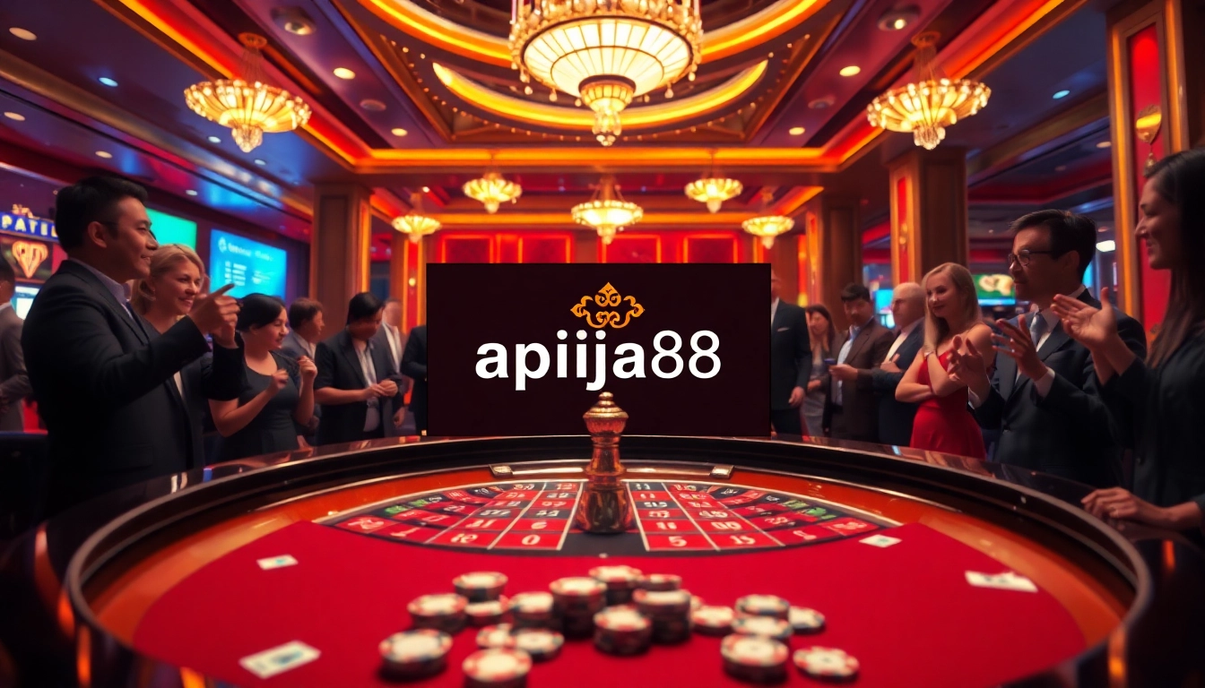 Experience high-stakes excitement with apiraja88 at a lavish casino roulette table.
