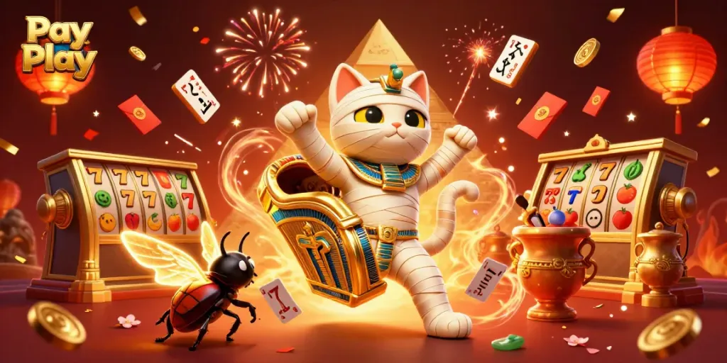Pay N Play - mummiahmasti ja slotit yhdessä vilkkaassa kasinossa.