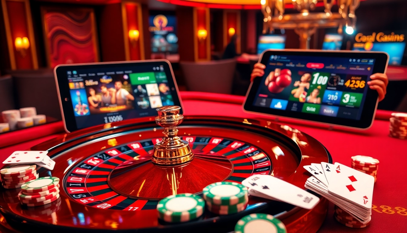 Experience exciting gaming at Trang Chủ RR88 with a luxurious casino ambiance featuring roulette and slots.