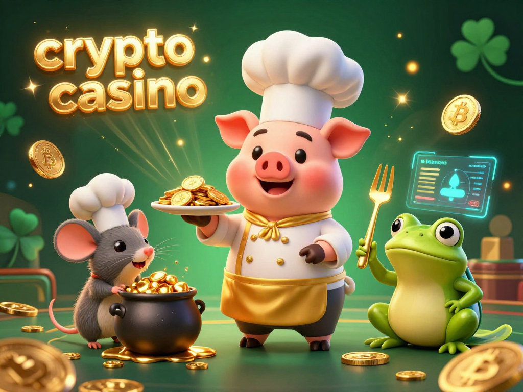Experience winning strategies at a crypto casino with vibrant characters and exciting gaming elements.