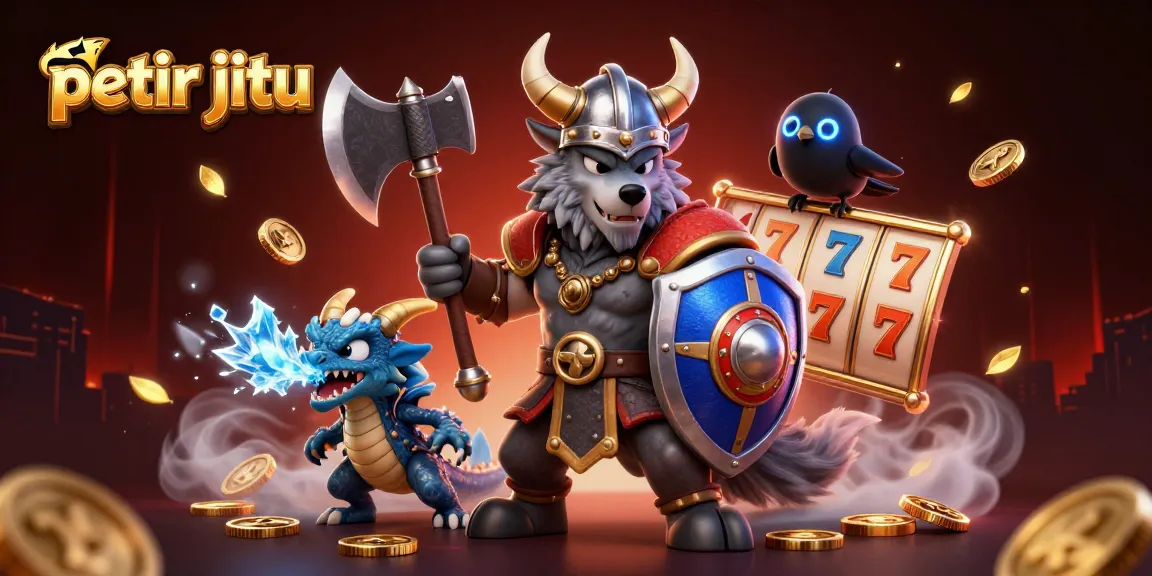 Petir jitu hadir dalam ilustrasi 3D yang menampilkan petualangan bermain game online dengan slot dan simbol keberuntungan.