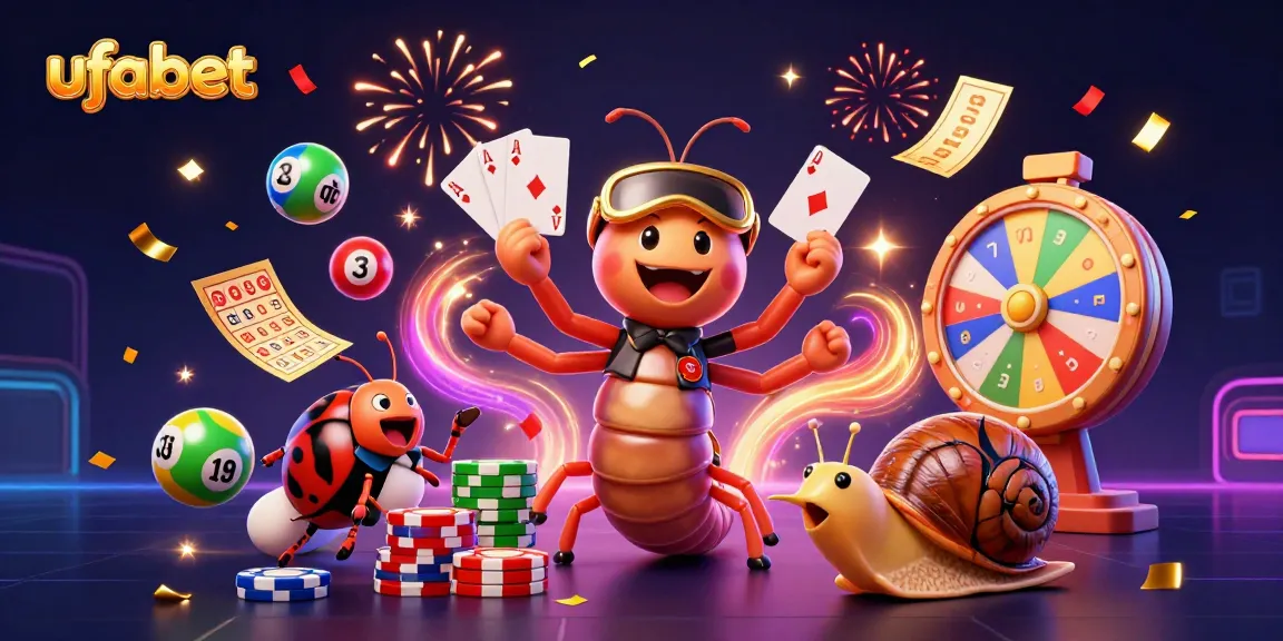 Engage with ufabet's vibrant casino scene featuring a multi-handed millipede dealer and exciting game elements.