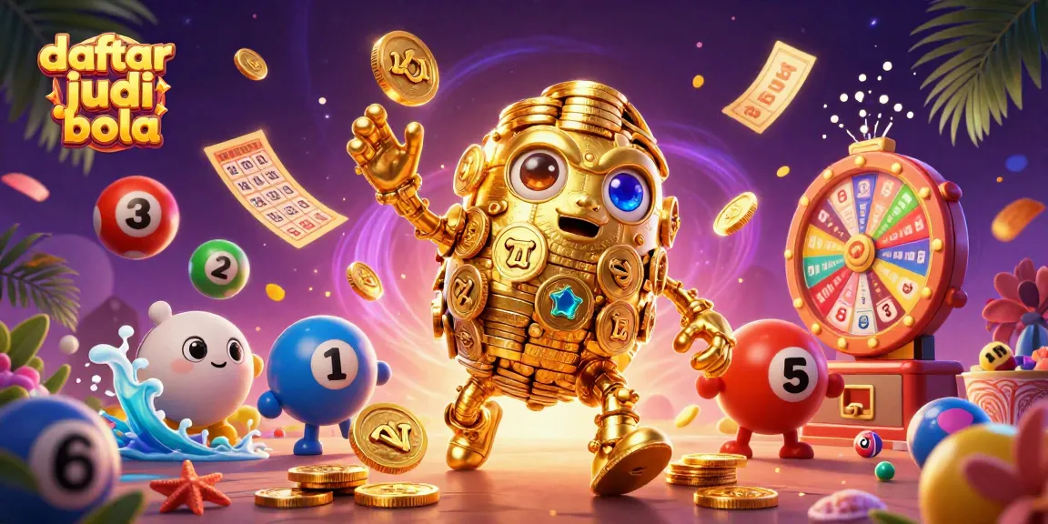 Engage with daftar judi bola in this dynamic illustration showcasing lottery games and casino excitement.