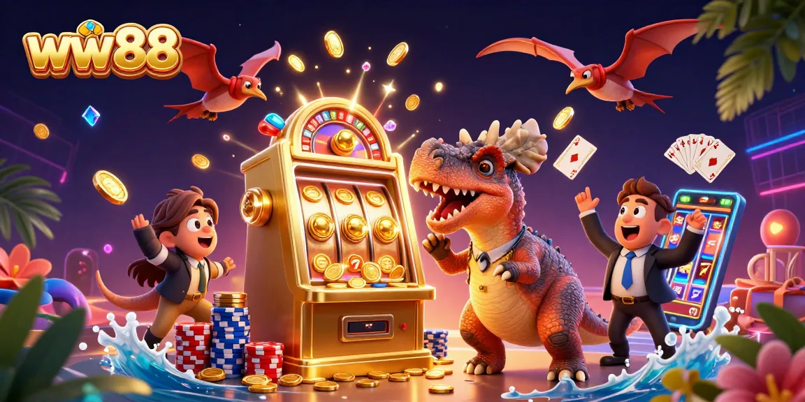 Experience thrilling wins at ww88 with pachycephalosaurus jackpot action in this vibrant casino scene.