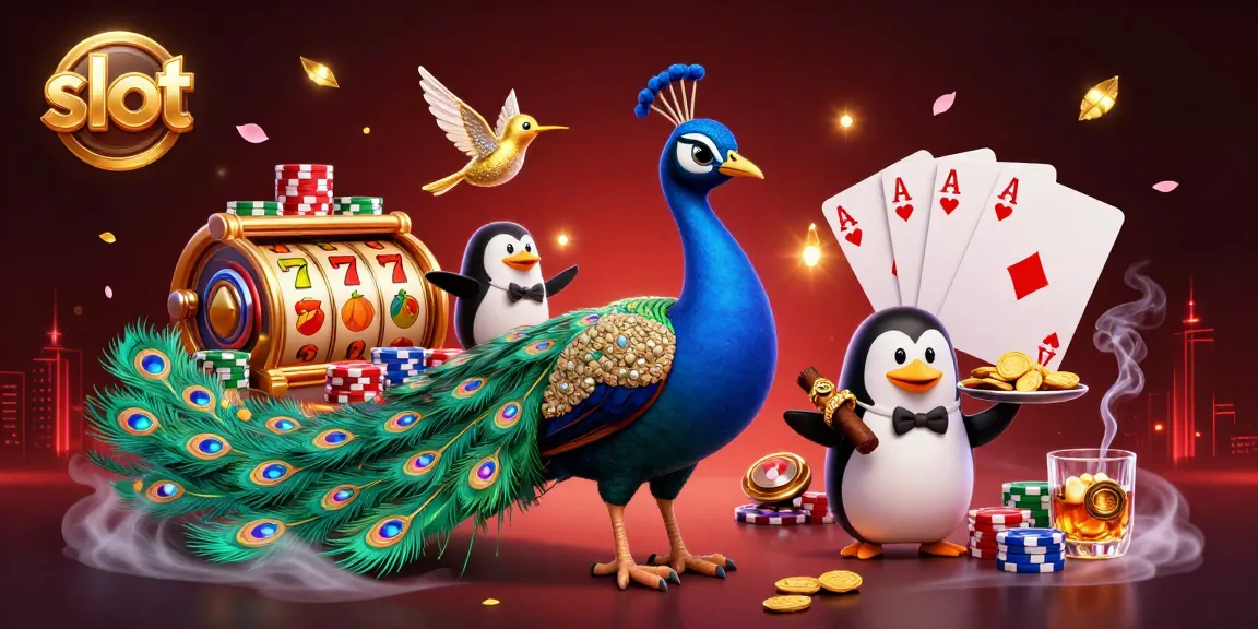 Experience vibrant slot action with colorful reels and charming characters in this dynamic casino scene.