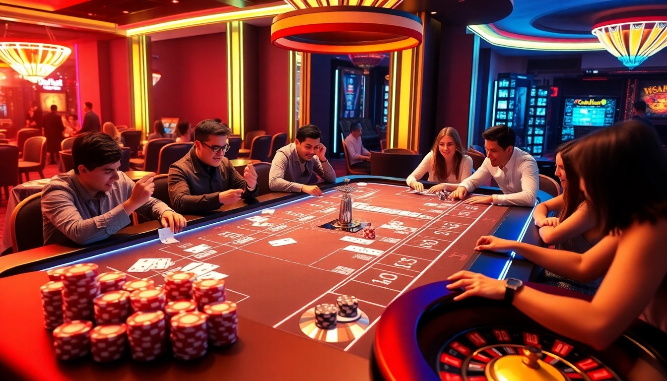 Gambling action at a luxurious mk8 casino table with vibrant players and classic elements.