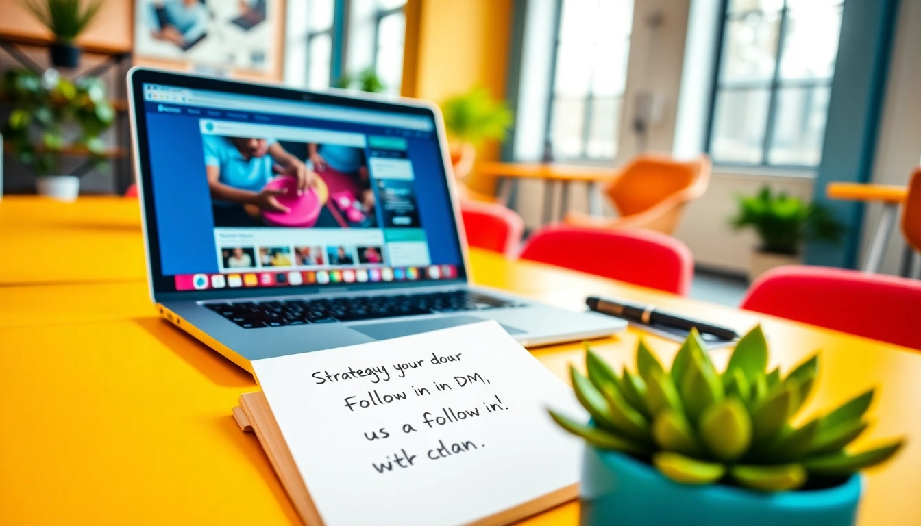 Engage with followers through follow in dm strategy in a modern digital workspace.