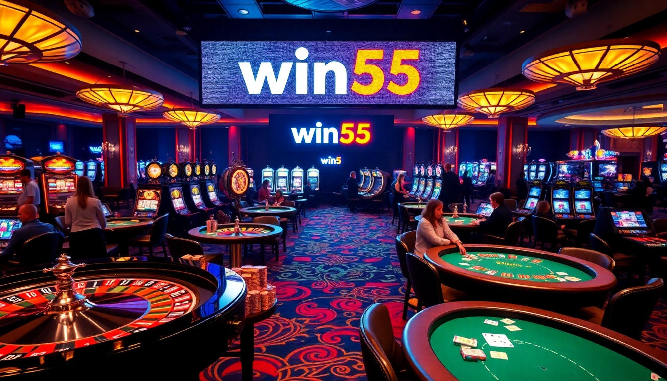 Experience the thrill of winning big at win55 with vibrant casino tables and lively players.
