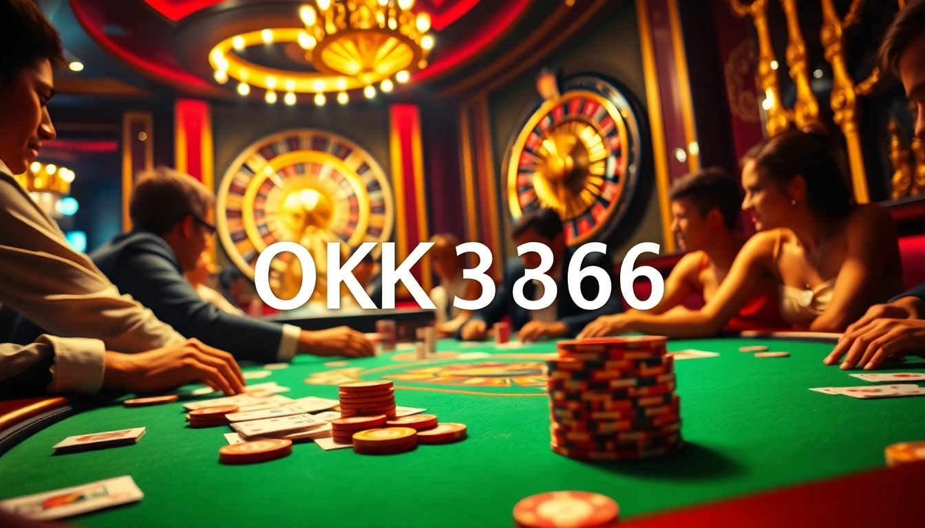 Players engaged in thrilling poker, featuring the keyword OK8386 prominently on the table's design.