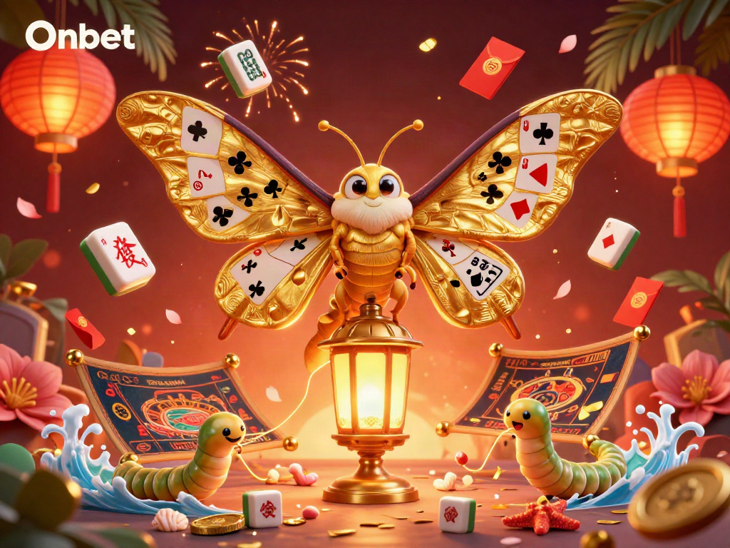Experience excitement at Onbet with a vibrant 3D digital illustration showcasing a fantasy casino filled with engaging elements.