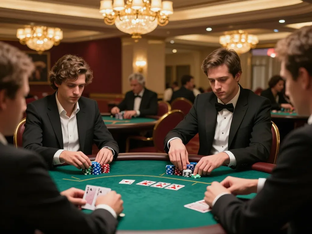 Experience an exciting poker game at CM88 with players enjoying high-stakes action in a luxury casino setting.