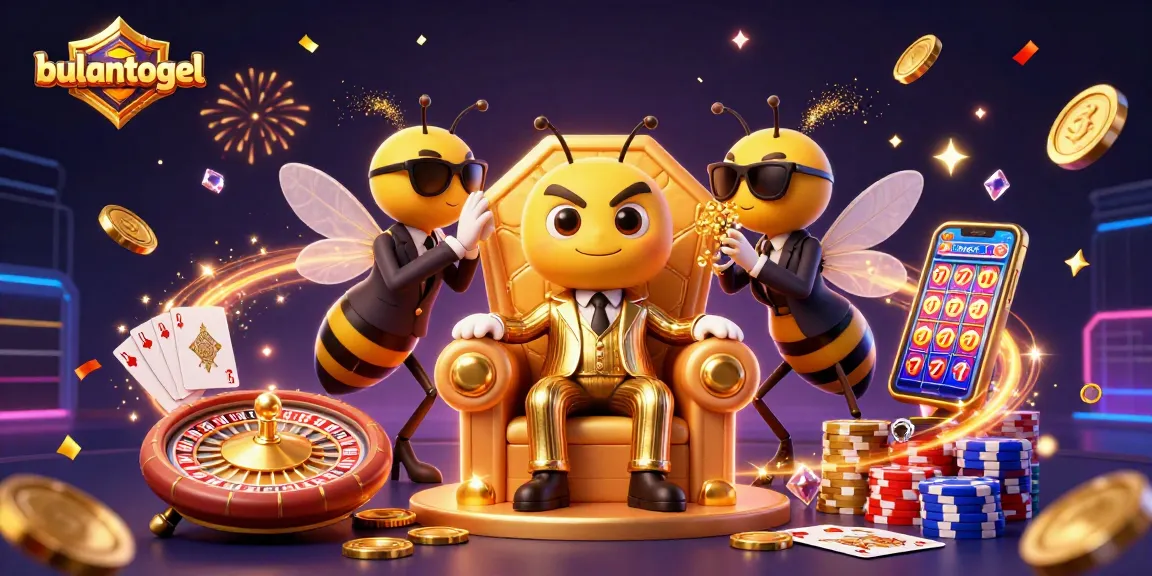 Experience winning excitement with bulantogel in a vibrant casino-themed illustration with dynamic gaming elements.