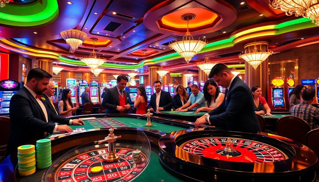 Experience excitement at https://fun79vip.com/ with an engaging casino scene featuring roulette and vibrant gaming elements.