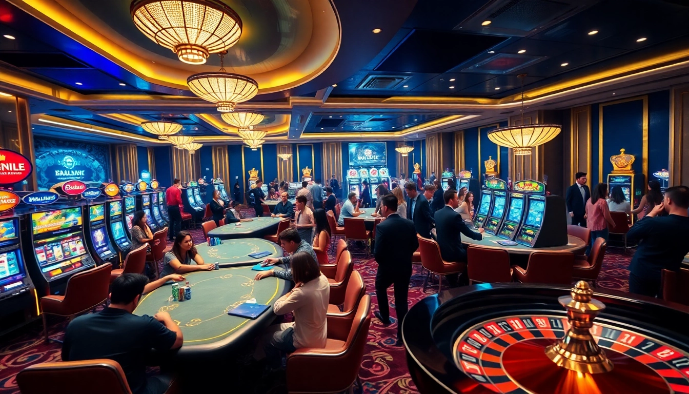 Experience the thrill of online gambling at http://8kbetsg.com with vibrant casino games and players enjoying excitement.